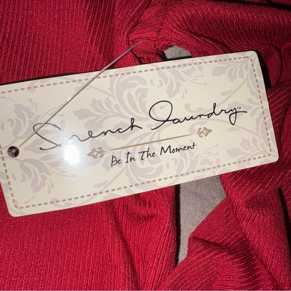 French Laundry Red Long Sleeve Top w/ Bling Buttons NWT - Picture 3 of 5